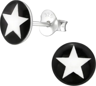 Produktbild von Ohrringe Ohrstecker 925 Sterling Silber mit weißem Stern
