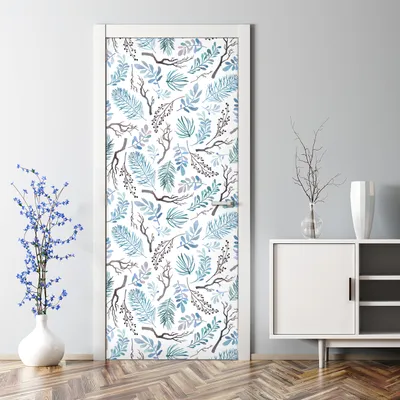 Produktbild von Dekorative Türtapete selbstklebend Klebefolie Türposter Winterzweige 77 x 200 cm