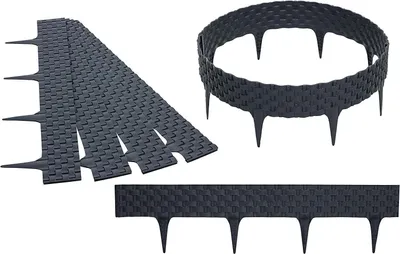 Zdjęcie produktu dla GARDENIX 3,2 m rattanowa obramowanie grządki obramowanie trawnika ogrodzenie ogrodowe ogrodzenie grządki – antracyt