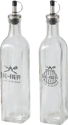 Image de Bouteilles pour sauces, vinaigrettes avec distributeur BBQ, 500 ml, set de 2