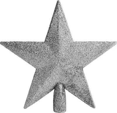 Produktbild von Spitze für den Weihnachtsbaum mit Glitzer - ca. 21x20 cm - Farbe: Silber