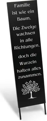 Produktbild von Metall Gartenschild Familie Spruchtafel 55 cm Garten Deko