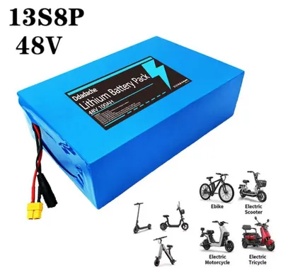 Produktbild von 48V 100Ah Lithium-Ionen-Akku - 13S8P 18650 Batteriepack - Integriertes BMS - Für E-Bike/E-Scooter/Motorrad 250–1500W - XT60-SM Stecker