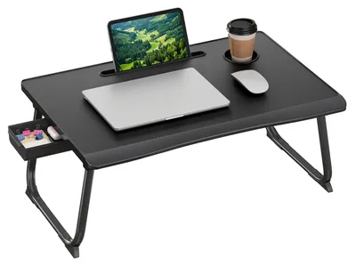 Produktbild von SONGMICS Laptoptisch, Klappbar, für Bett, 60 x 40 x 27 cm – Tintenschwarz
