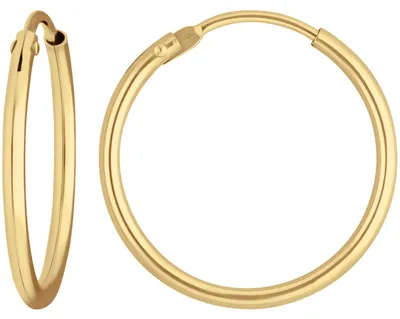 Paar-Ohrringe-Creolen-rund-schlicht-aus-585-Gelbgold-19x1-5mm