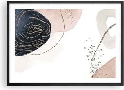 Produktbild von Gerahmtes Poster - Schwarzer Rahmen - Abstraktion Modern Grafik - 70x50 cm - Wand Bild - Wanddeko - Wandbilder - Wandposter - Bilderrahmen - Bilder - Kunstdruck - Wandbild - P2BAA70x50-4217