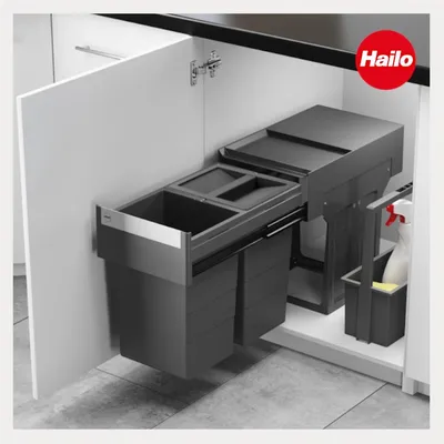 Immagine prodotto di Cestino Hailo 3666903 TA Swing Tandem 2x 13 litri con coperchio organico