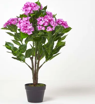 Obrázek produktu pro HOMESCAPES Umělá rostlina Purple 'Hydrangea' v květináči, 85 cm