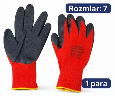 Produktbild von STORMLITE Arbeitshandschuhe mit roter Latexbeschichtung, Größe S, rutschfester Grip, robust und vielseitig einsetzbar