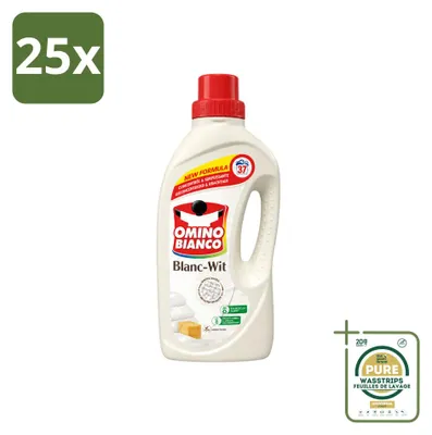 Produktbild von 25 x Omino Bianco Waschmittel für weiße Wäsche – Konzentriert – 1,48 l - Vorratspackung - 25 Stücke