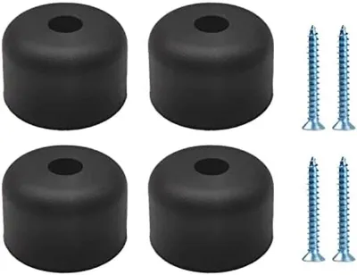 Produktbild von PolkaHome® Möbelbeine Rund 4 Stück - Schwarze Möbelfüße Ø 50 mm x H 30 mm - Stabile Schrankfüße mit Schrauben Inklusive - Für Sofas, Tische