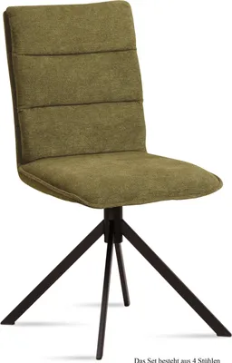 Produktbild von Esszimmerstuhl (4er-Set) Dulce 47x92x60 Schwarz/Olivgrün