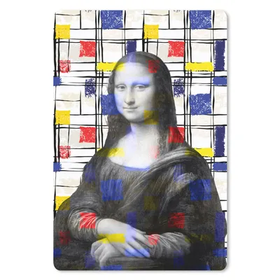 Produktbild von MuchoWow® Mauspad Mousepad Mona Lisa - Mondrian - Alte Meister 40x60 cm - Mousepads - Maus Mat - Pad - Mausunterlage - Schreibtisch Accesoire