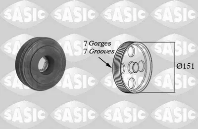Produktbild von SASIC 2154021 Riemenscheibe Kurbelwelle für RENAULT MASTER III Kasten (FV) 151mm