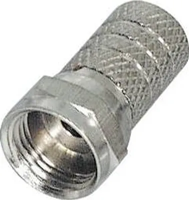 Produktbild von Transmedia Twist-On F-Stecker; Steckerlänge 20 mm, vernickelt, FF 3