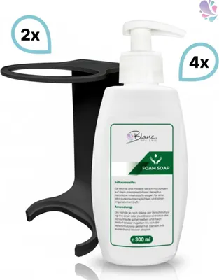 Produktbild von SET: Mini Fix-System - 2x Mini Fix Spender, weiß oder schwarz + Schaumseife mild, ultra ergiebig, 4x300 ml : Farbe - Schwarz Farbe: Schwarz
