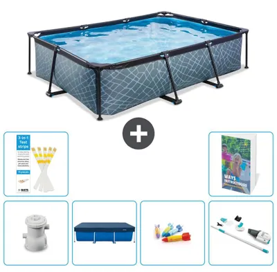 Obrázek produktu pro Exit Pool obdélníkový – vzhled kamene – 300 × 200 × 65 cm – 7 dílů  S269