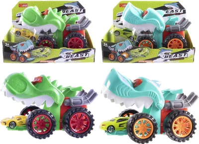 Immagine prodotto di Set auto a scatto in plastica a forma di dinosauro