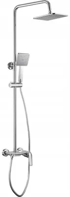 Immagine prodotto di Sistema doccia a vista con soffione a pioggia da 20 cm e miscelatore monocomando anticalcare cromato