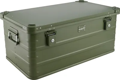 Produktbild von ALUBOX 92 L oliv gruen - Deckel mit Druckgussecken - Alu Staerke 1mm - Survival Box - Outdoor Kiste - 92 Liter