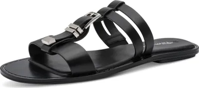 Productafbeelding van Tamaris dames slipper met T-band, gesp, antislip, artikelnummer 1-27120-46, maat: 41 EU, kleur: zwart