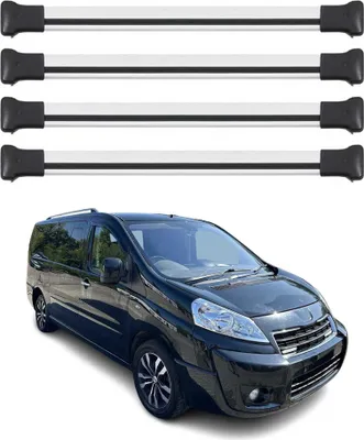 Image de Barres de toit transversales pour Peugeot Expert 2006-2017 en Alu gris