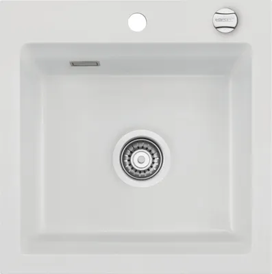 Produktbild von Flächenbündige Spüle KARA 51 F in SATIN mit Excenterbetätigung / ab Schrankbreite 50 cm / Einbauspüle
