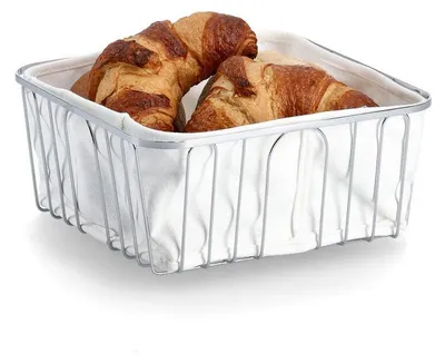 Produktbild von Brotkorb aus Metall, Weiß, quadratisch, 28 x 28 cm