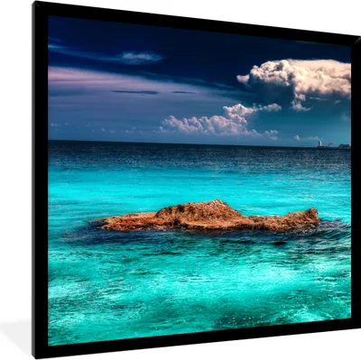 Produktbild von MuchoWow® MuchoWow® Gerahmtes Poster Die Skyline von Cancun mit klarem blauem Wasser 40x40 cm - Poster mit zchwarzem Bilderrahmen - Mit Rahmen - Wanddekoration Schlafzimmer