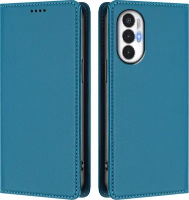 Produktbild von Handyhülle für Tecno Pova 3, Kunstleder Klapphülle Stoßfeste Magnetische Hülle mit Ständer Blau