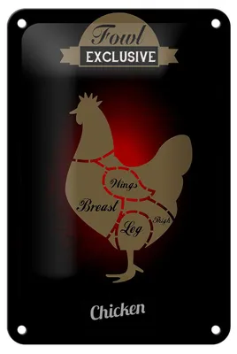 Produktbild von Blechschild Fleisch 12x18cm Fowl exklusive chicken