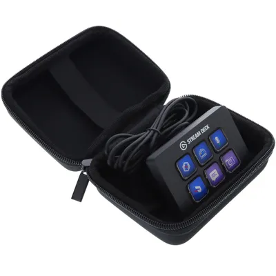 Produktbild von foto-kontor Tasche kompatibel mit Elgato Stream Deck Mini Schutzhülle Tragetasche Case - sicherer Schutz für unterwegs - schwarz
