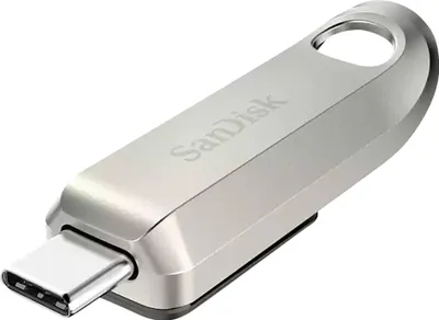 Produktbild von SanDisk Ultra Luxe, 1 TB, USB Typ-C, 3.2 Gen 1 (3.1 Gen 1), 400 MB/s, Ohne Deckel, Edelstahl