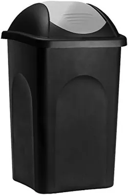 Productafbeelding van PromoHome® Vuilnisbak 60 liter met deksel en scharnierfunctie, kunststof, geschikt voor huis, keuken en als afvalcontainer. Grote capaciteit