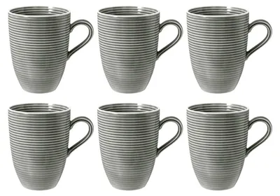Zdjęcie produktu dla Seltmann Weiden - Zestaw 6 kubków z uchwytem 350ml Beat Color Glaze szary