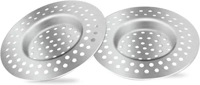 Image de Filtre pour lavabo de salle de bain - Filtre de vidange en acier inoxydable - Protection de vidange pour baignoire - Couvercle de vidange pour douche, filtre anti-cheveux, bouchon