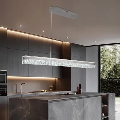LED-Hängelampe, dimmbar, Kristall, L 100 cm, modern