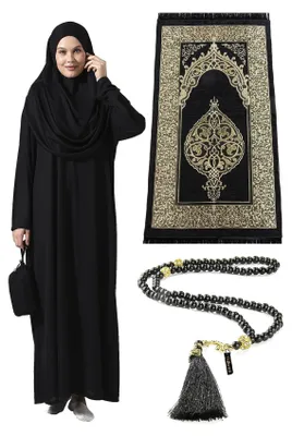 Obrázok produktu pre Šat s dlhými rukávmi, islamská modlitebná tkanina, zdobená trblietkami