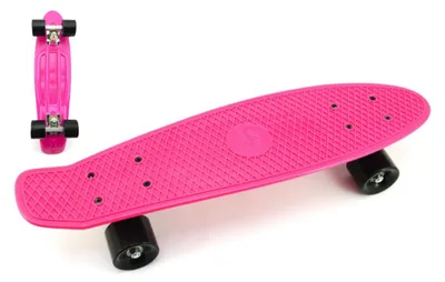 Produktbild von Skateboard – Pennyboard, 60 cm, Tragkraft 90 kg, Metallachsen, rosa, schwarze Räder