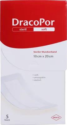 Zdjęcie produktu dla DRACOPOR opatrunek na ranę 20cmx10cm sterylny, 5 szt. Opatrunki na rany