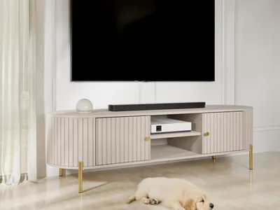 Obrázok produktu pre Široký TV stolík TAZEVEL - pieskový béžový