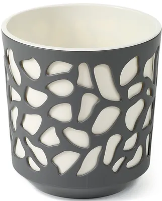 Zdjęcie produktu dla Osłonka na doniczkę DUET plastikowa antracytowo-beżowa d19x20cm