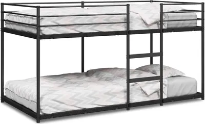 Immagine prodotto di Letto a Castello senza Materasso Nero 90x200 cm in Acciaio