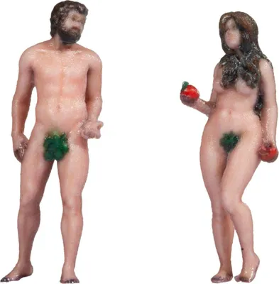 Produktbild von NOCH Adam und Eva 3D-Farbe in Spur H0 1:87 als Miniaturfiguren Menschen für Modelleisenbahn und Modellbau aus Kunststoff.