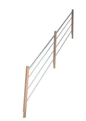 Produktbild von Treppengeländer Modell Rhodos 1/4 Gewendelt Eiche-Holz-Edelstahl-Rechts