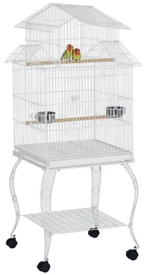 Image de Cage à oiseaux, conception durable, facile à nettoyer, BLANCHE, 50 x 49 x 137 cm