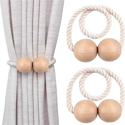 Produktbild von Vorhang Raffhalter Magnetische  Holz Vorhang Raffhalter 2 Stücke