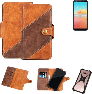 Produktbild von K-S-Trade Handy-Hülle Schutz-Hülle Bookstyle Case Wallet-Case kompatibel mit Ulefone S9 Pro Handy Cover Bumper Kantenschutz Smartphone dunkelbraun
