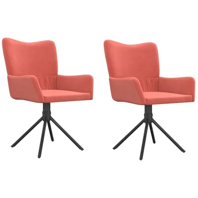 Produktbild von vidaXL Esszimmerstühle 2 Stk. Drehbar Rosa Samt