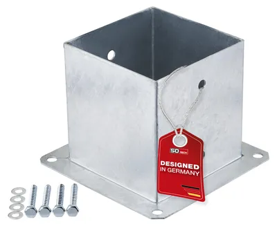 Produktbild von SOTECH Bodenhülse 140 x 140 mm feuerverzinkt – Pfostenträger zum Einbetonieren